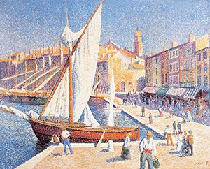 Saint-Tropez, the Pier Seen from the Shipyard, 1892 (Conte Crayon on  Paper)' Giclee Print - Paul Signac